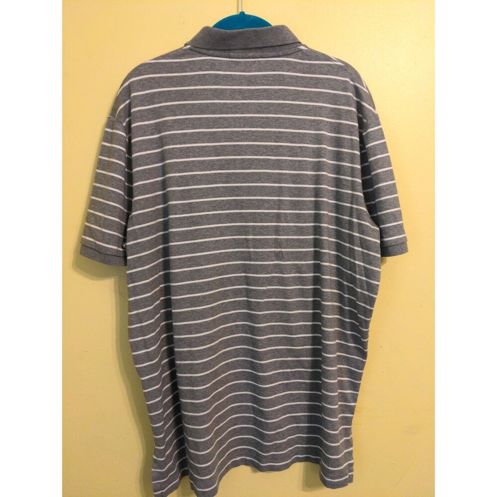 Polo Ralph Lauren Men's Golf Shirt Sz XL Gray White Stripe Pima Soft Cotton Nice - Picture 6 of 8